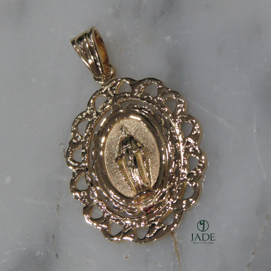 Dije de medalla milagrosa en oro 18k – Jade18k