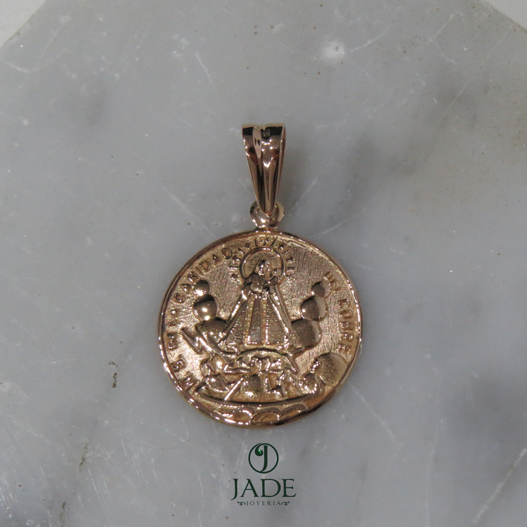 Dije de la caridad del cobre en oro rosado 18k – Jade18k
