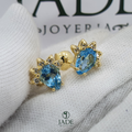 Aretes con piedra topacio