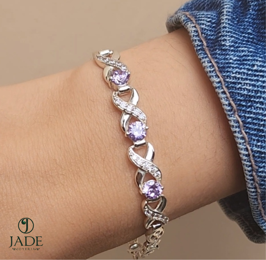 Pulsera Cruzada en plata fina