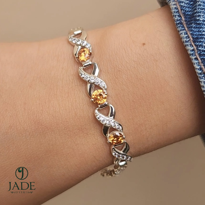 Pulsera Cruzada en plata fina