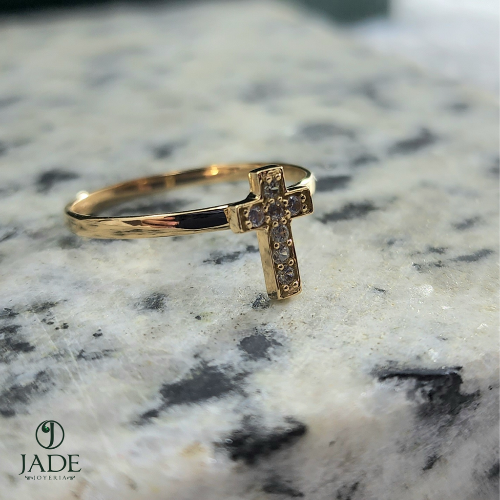 Anillo Cruz de piedras