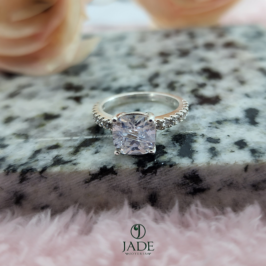 Anillo de compromiso Nadine en Plata – Jade18k (vista 2)