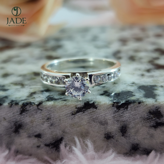 Anillo de Compromiso en Plata "Ariel" – Jade18k (vista 2)