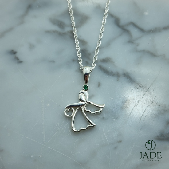 Dije angelito en plata fina – Jade18k (vista 4)