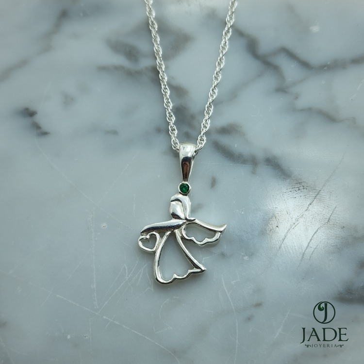 Dije angelito en plata fina – Jade18k (vista 4)