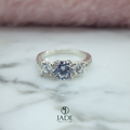 Anillo 3 piedras de Amor en plata fina
