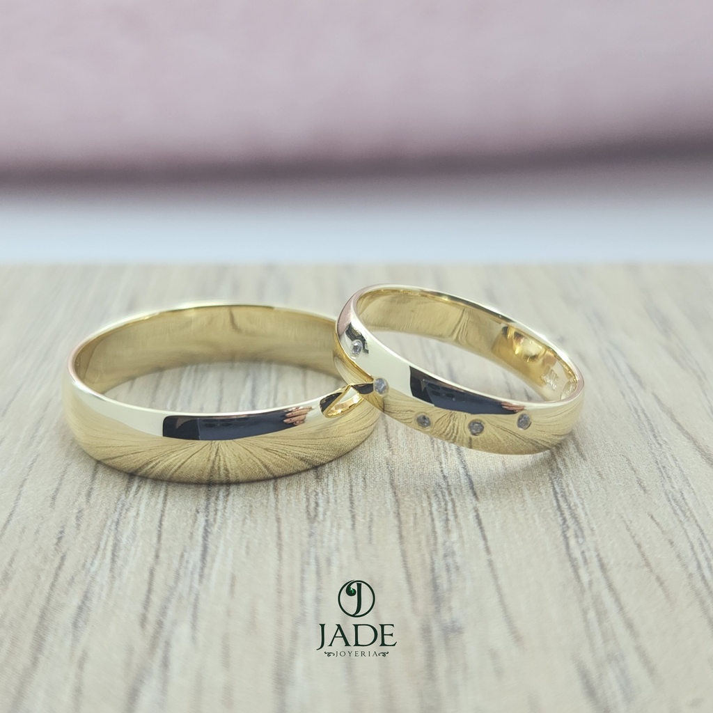 Aros de matrimonio Geminis en oro de 18k