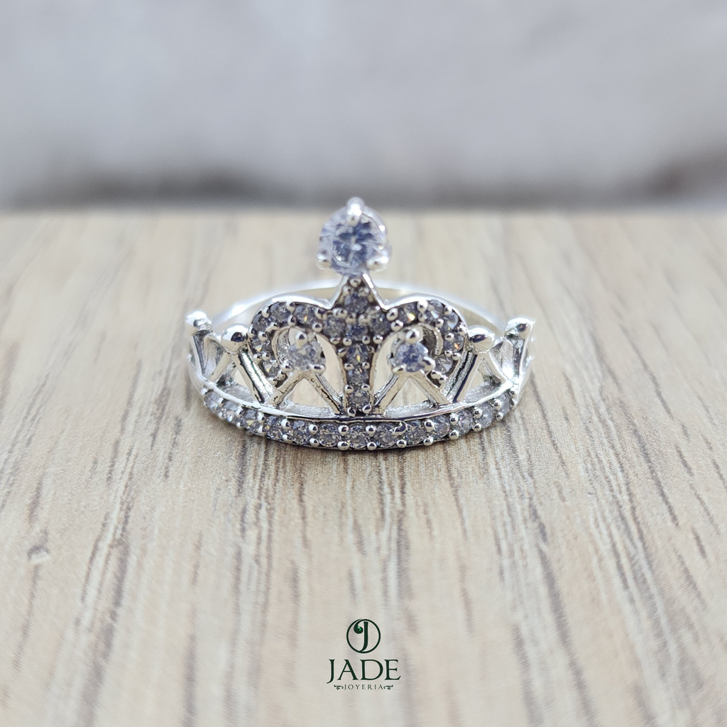 Anillo Corona Amor de Reina en plata fina