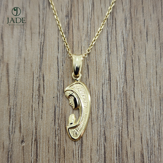 Dije de la Virgen Maria en oro 18k – Jade18k