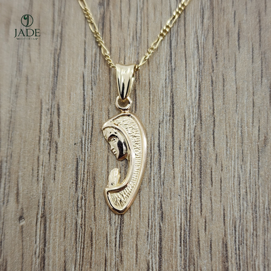 Dije de la Virgen Maria en oro 18k – Jade18k (vista 2)