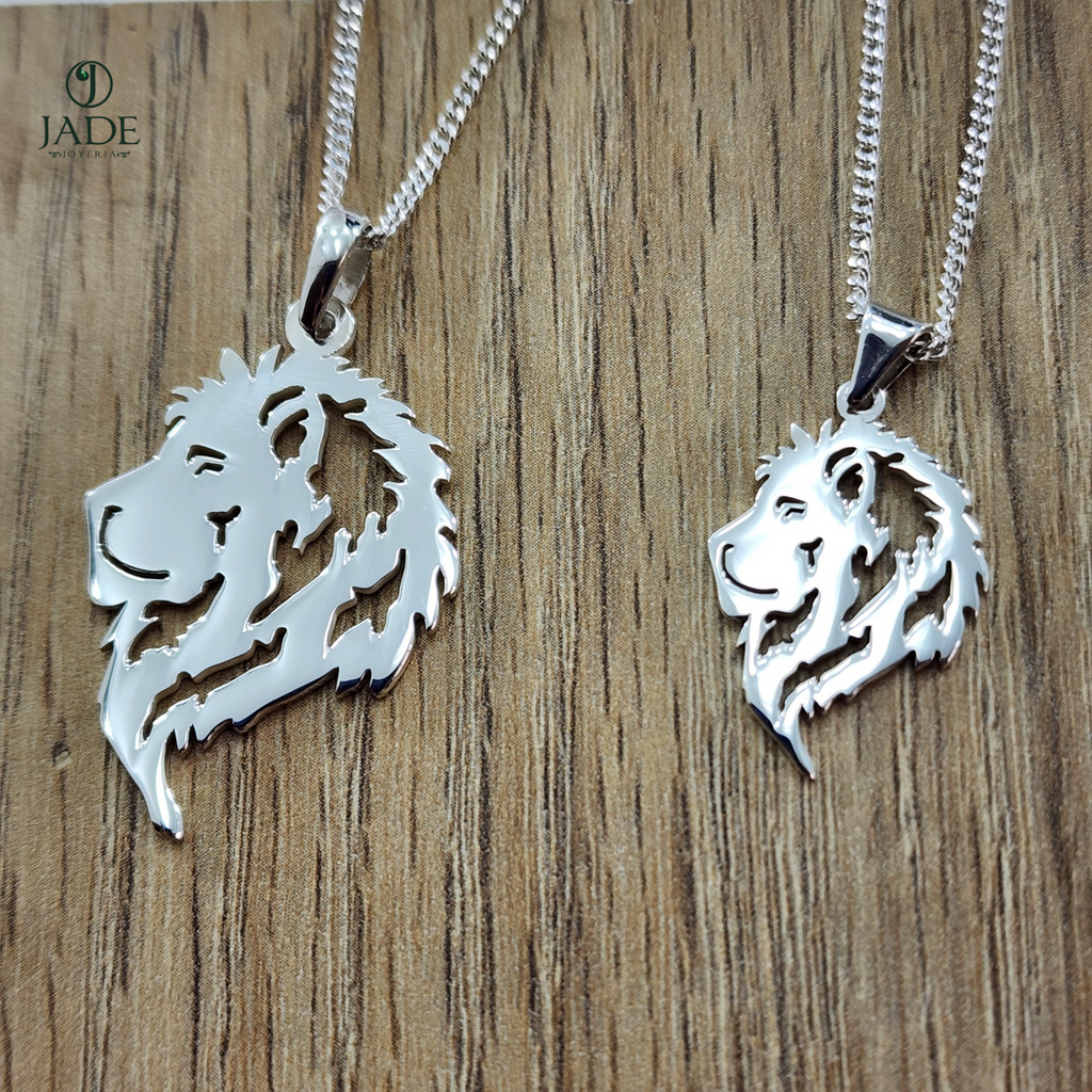 Dijes Para Pareja de León en Plata Fina