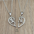 Dije doble para hermanas en plata fina
