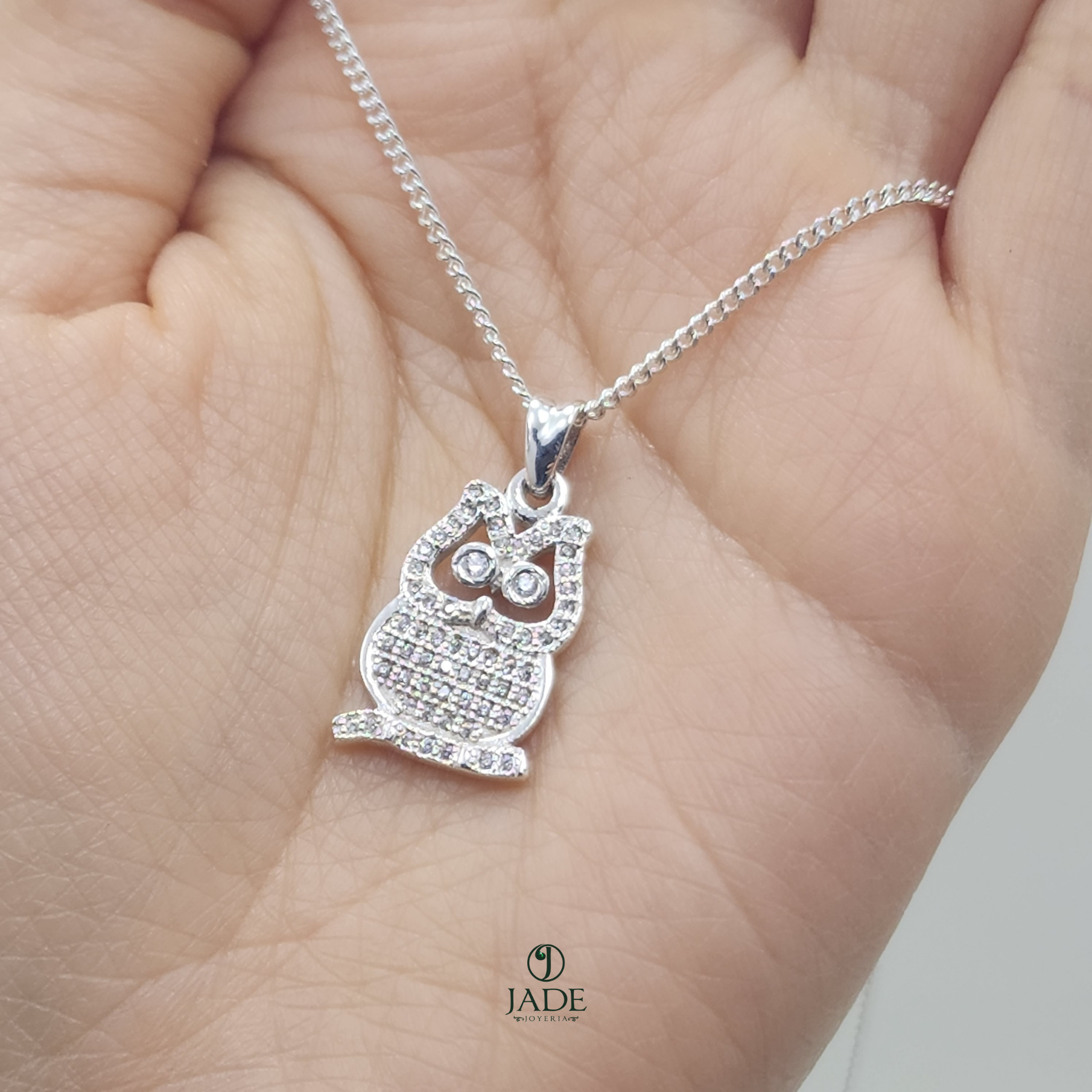 Dije de buho en plata