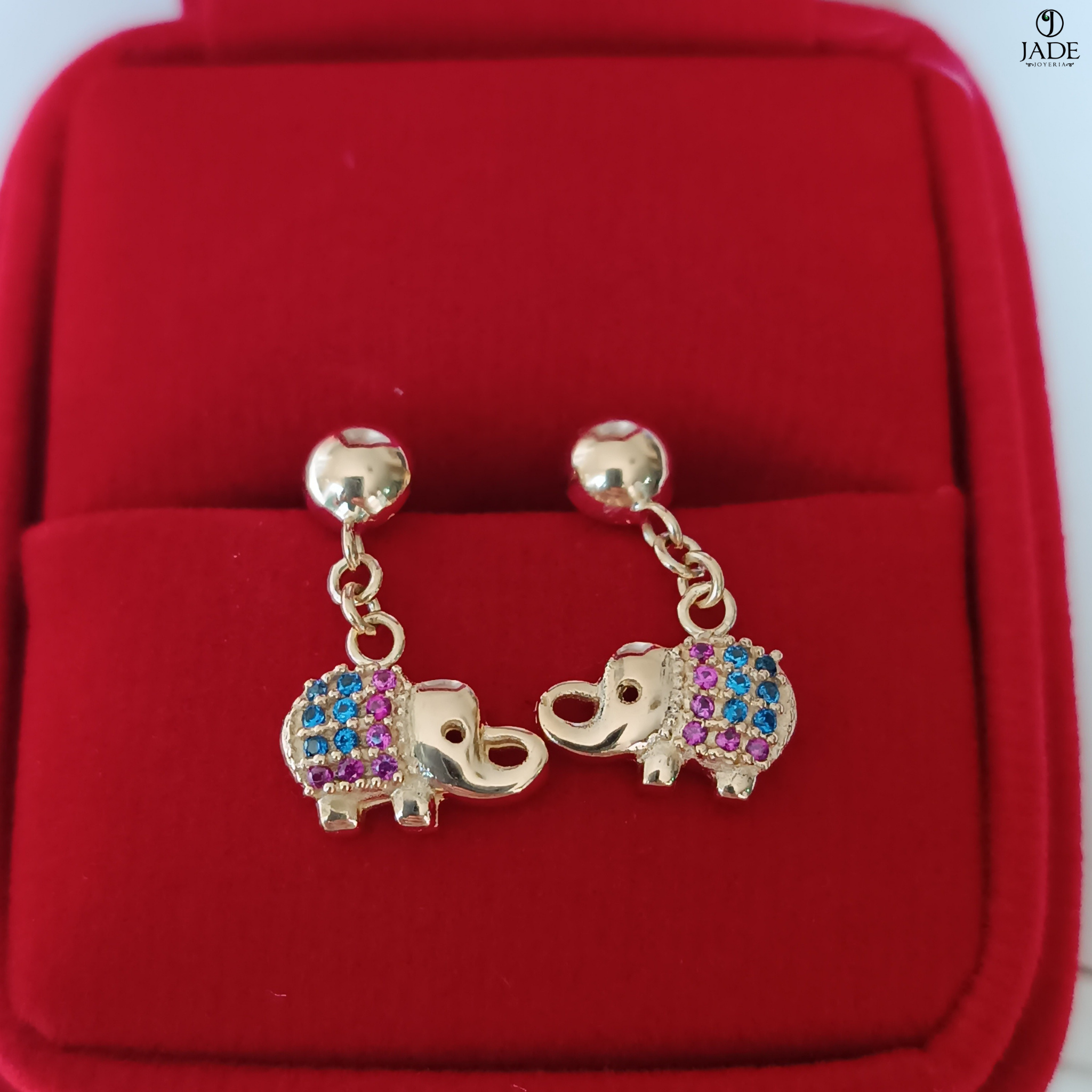 Aretes colgante de elefante