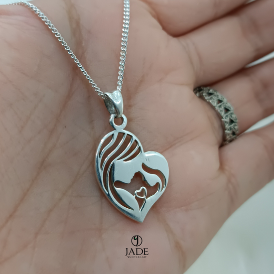 Dije Amor de Madre en plata – Jade18k (vista 3)