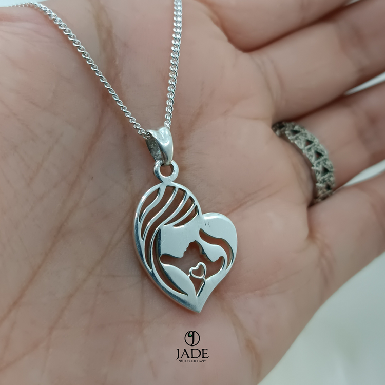 Dije Amor de Madre en plata – Jade18k (vista 3)