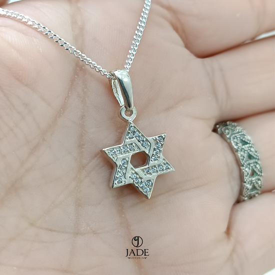 Dije estrella con piedras en plata – Jade18k (vista 2)
