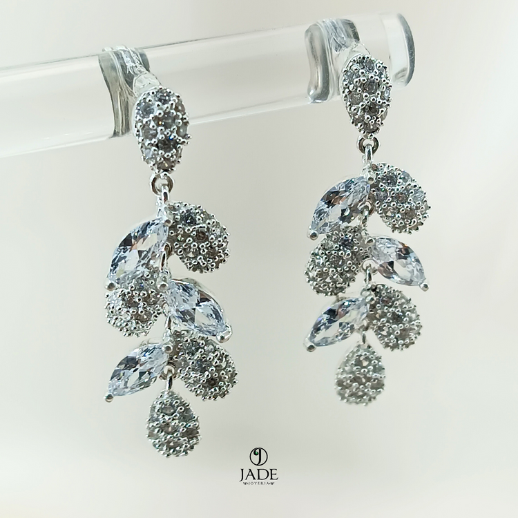 Juego aretes de boda en plata – Jade18k (vista 4)