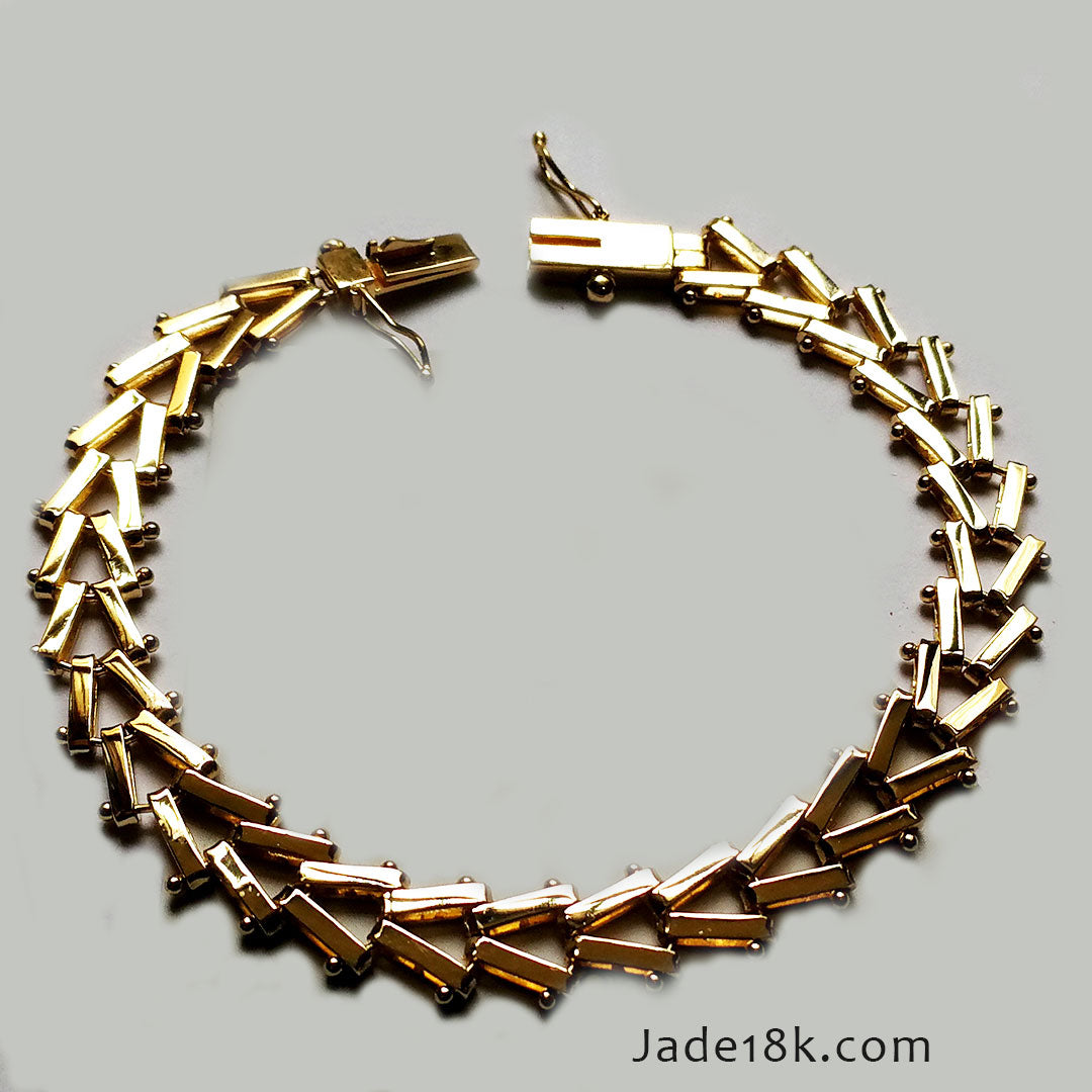 Pulsera espiga en oro 18k