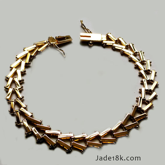 Pulsera espiga en Oro 18k – Jade18k