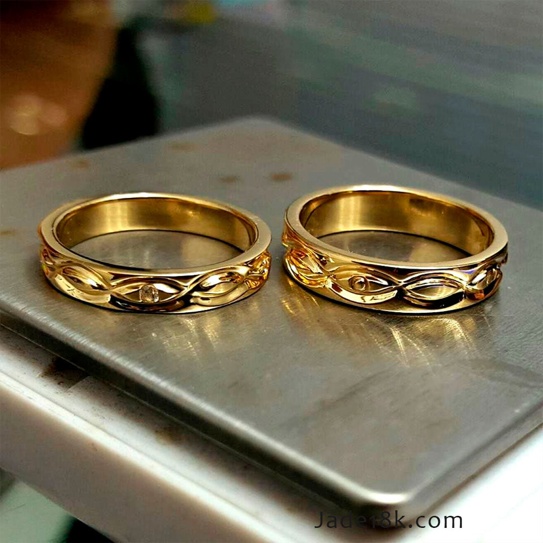 Alianzas aros de boda Labradas Gold Oro de 18k
