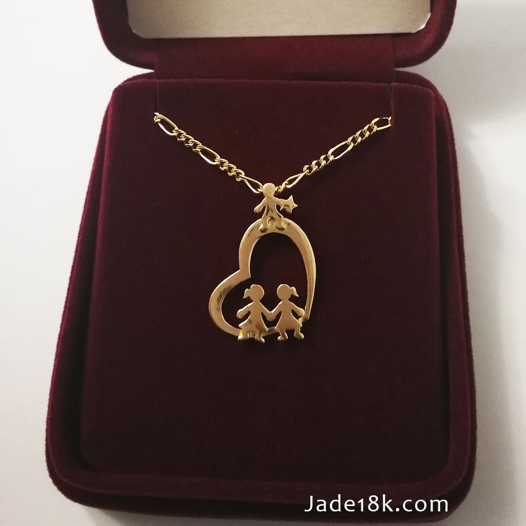 Dije Niños Corazon Oro de 18k