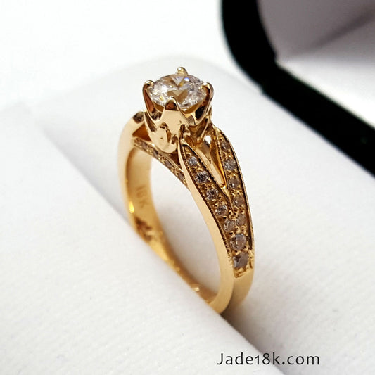Anillo de compromiso "Mor" en oro 18k – Jade18k (vista 2)