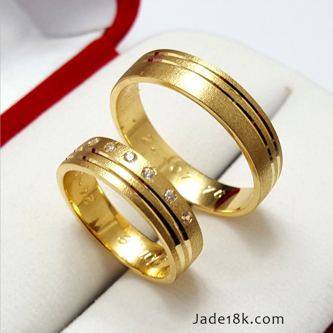 Aros de matrimonio Reyna en Oro de 18k