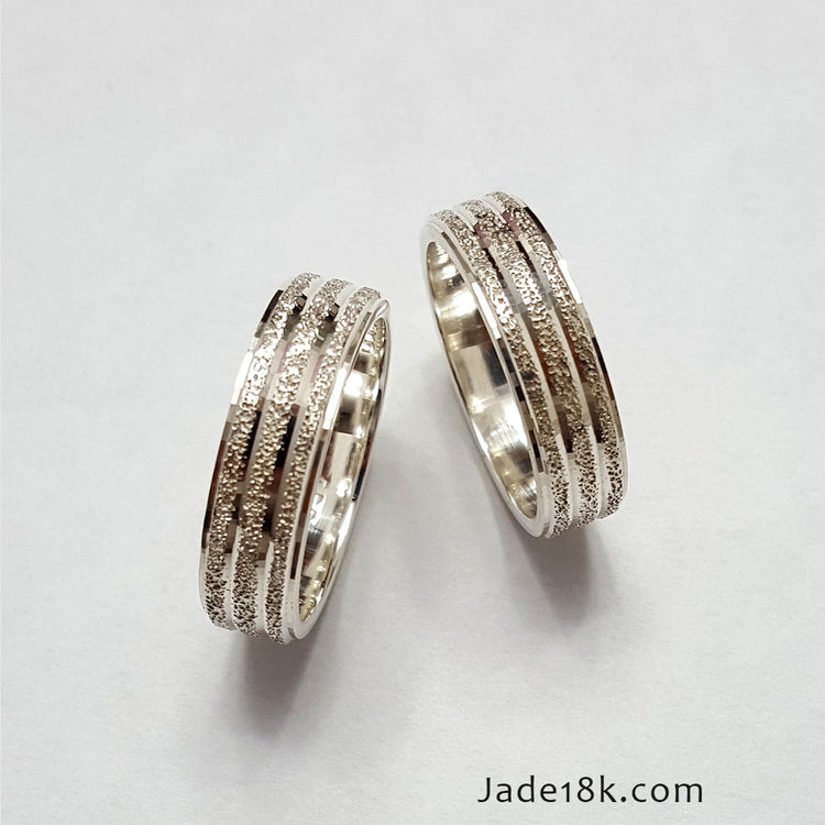 Alianzas de matrimonio en plata ley – Jade18k (vista 2)