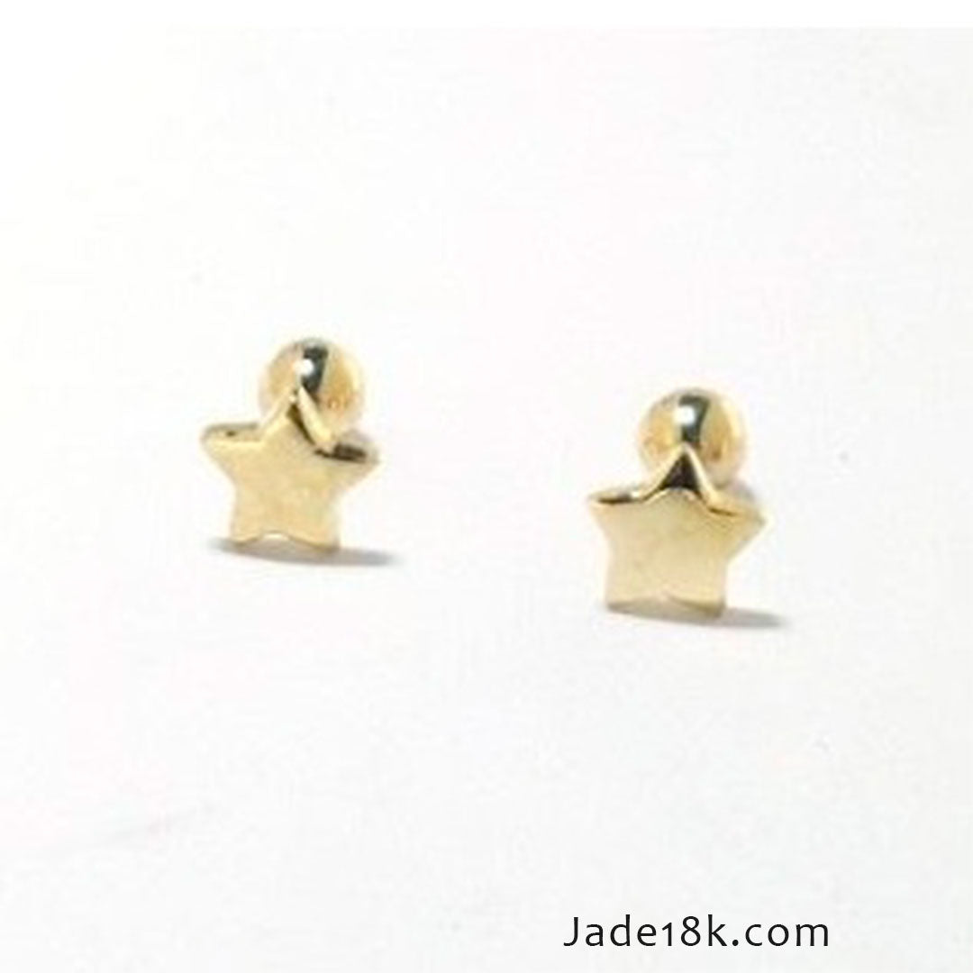 Aretes de Estrellas para Bebe Oro de 18k