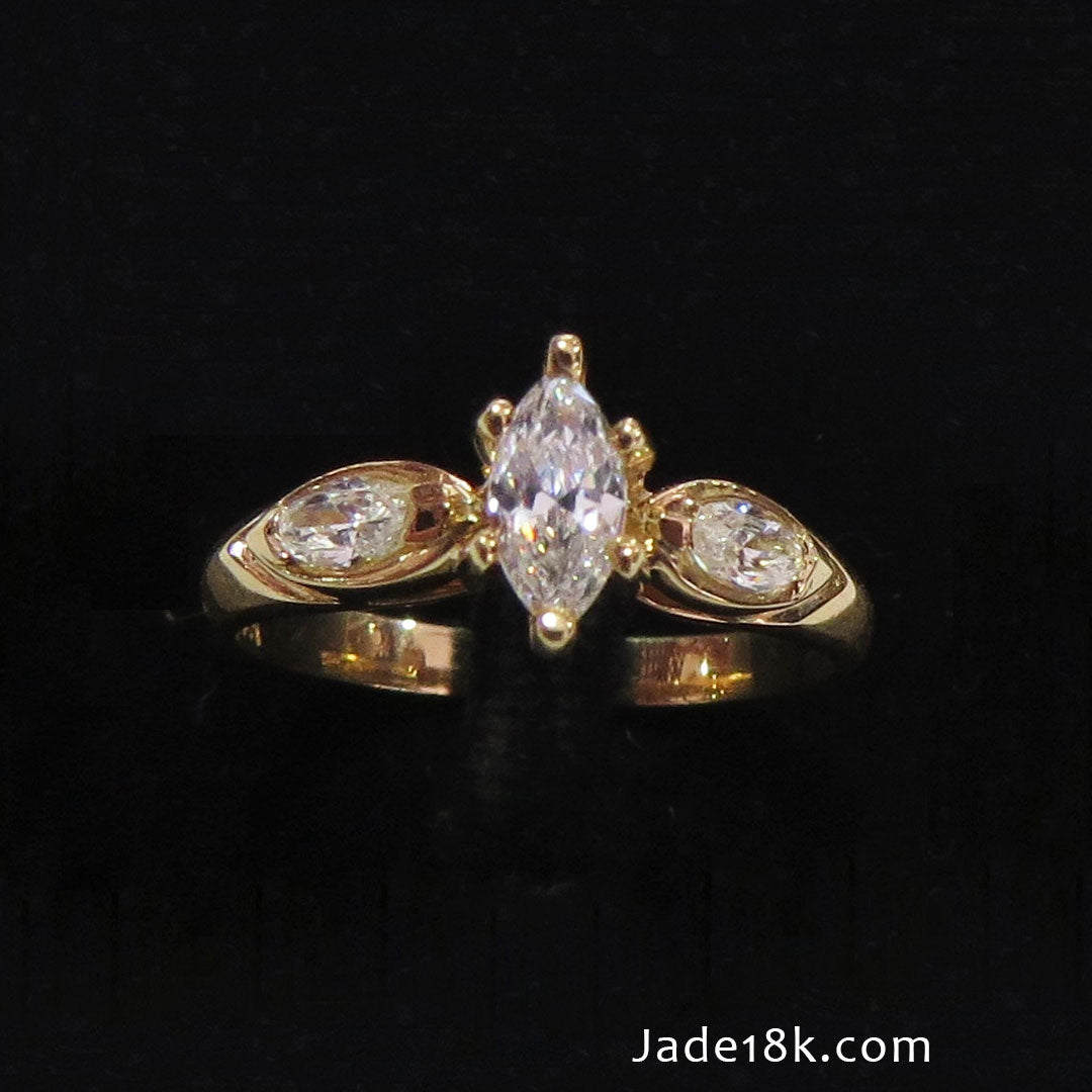 Anillo de Compromiso Oro 18k Piedra Almendra