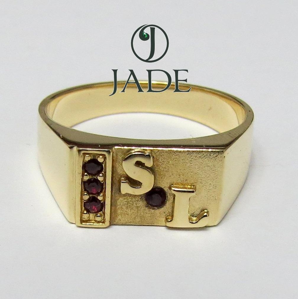 Anillo Chevalier Con Dos Iniciales Oro de 18k