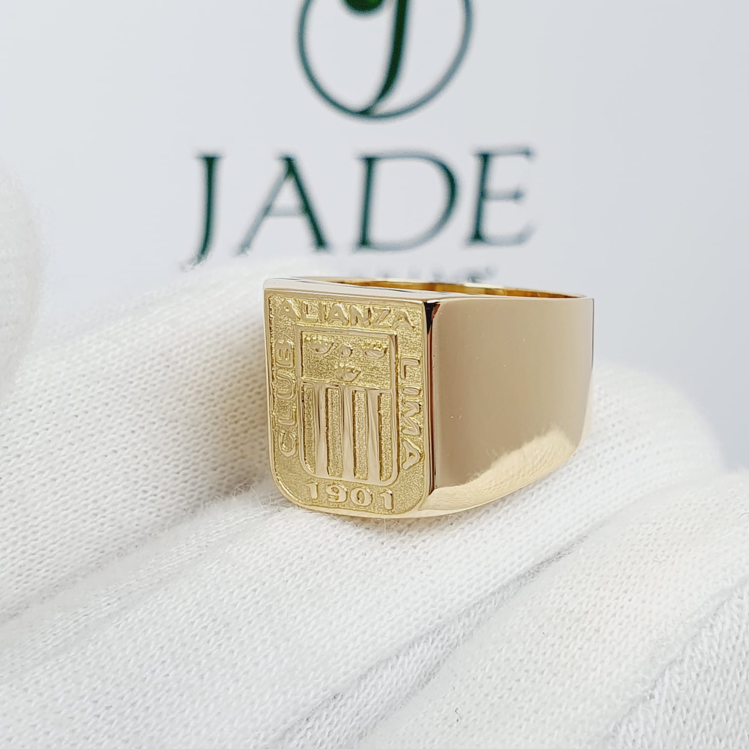 Anillo Alianza Lima Chevalier en Oro 18K Jade18k