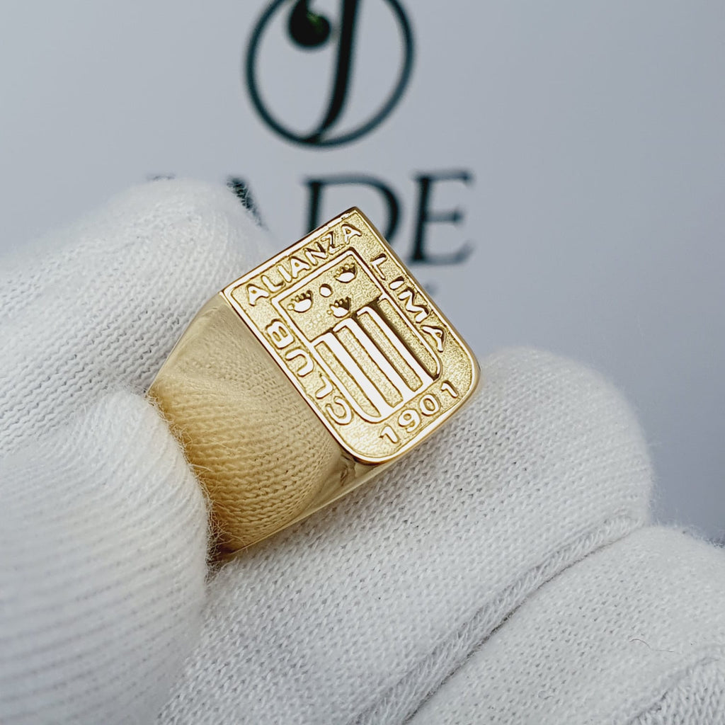 Anillo Alianza Lima Chevalier en Oro 18K