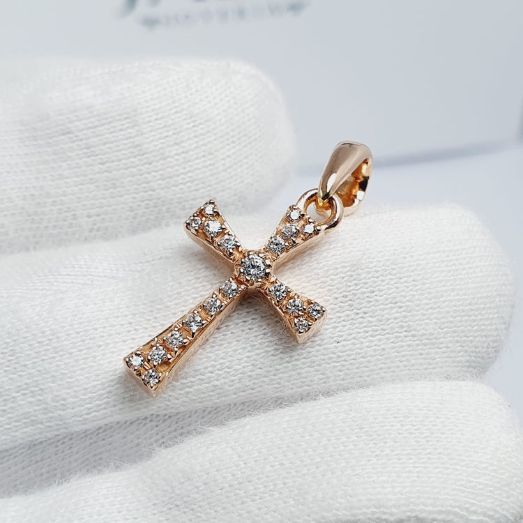 Dije Cruz Piedras Oro 18k – Jade18k (vista 2)