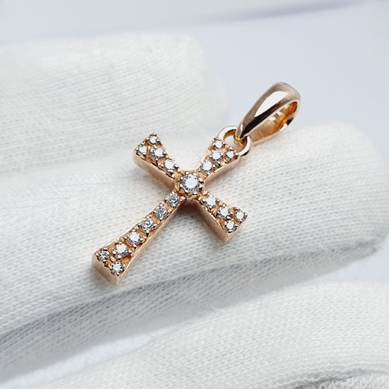 Dije Cruz Piedras Oro 18k – Jade18k (vista 3)
