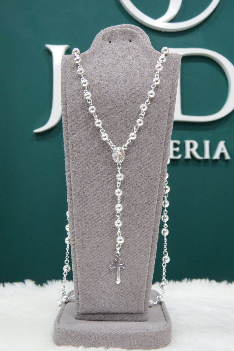 Rosario de 60 cm plata fina – Jade18k
