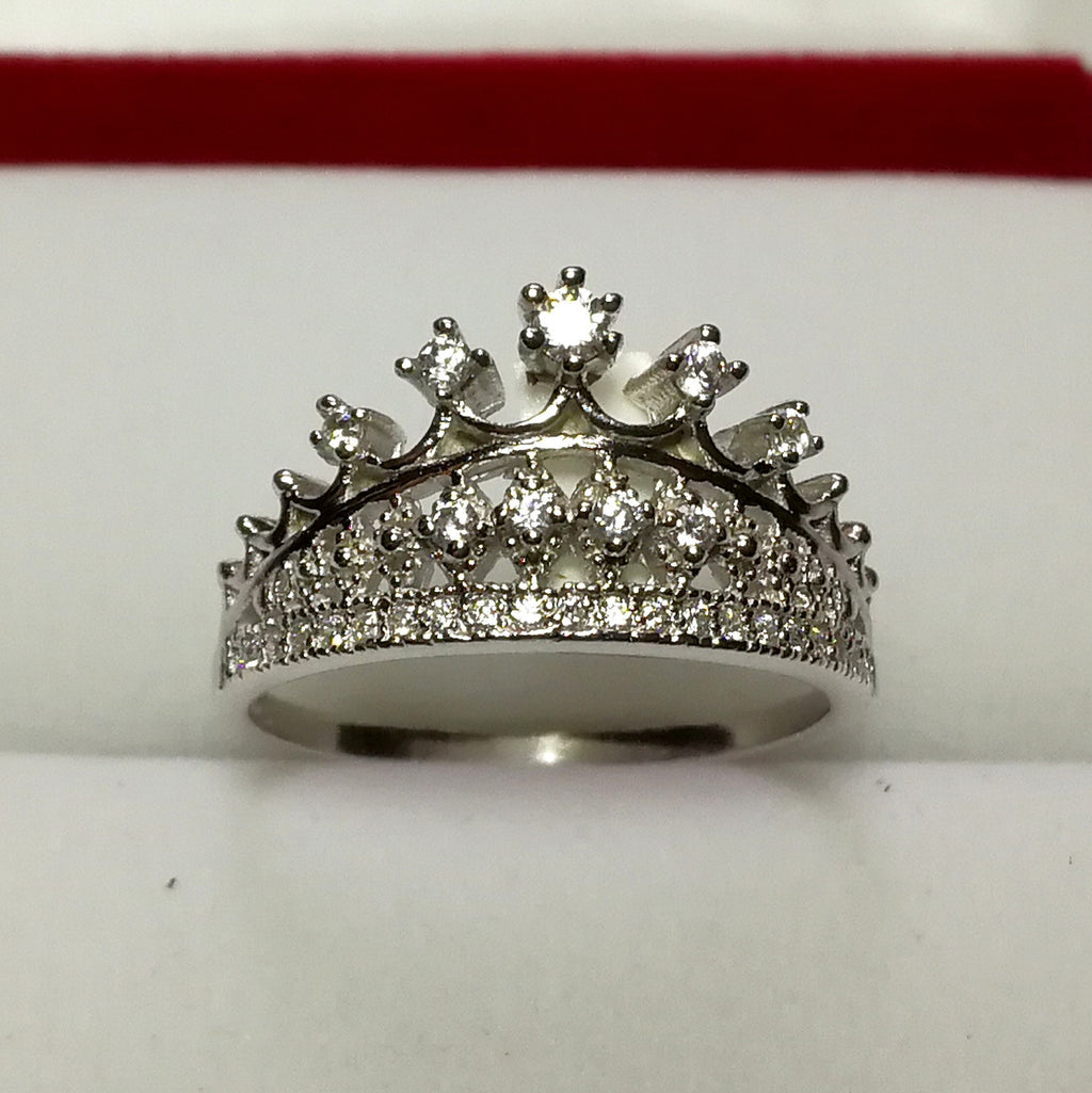 Anillo Corona Adriana en Plata Ley