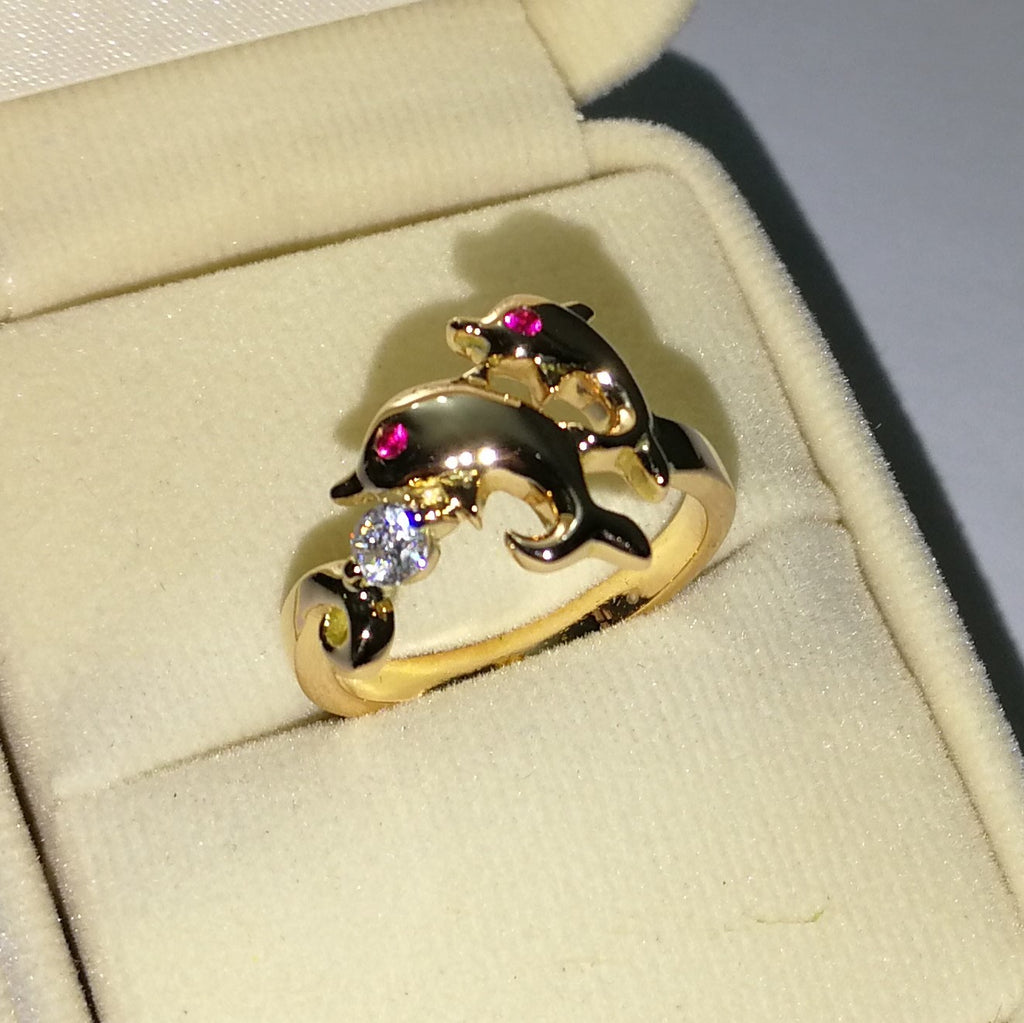 Anillo Delfines Love Oro de 18k