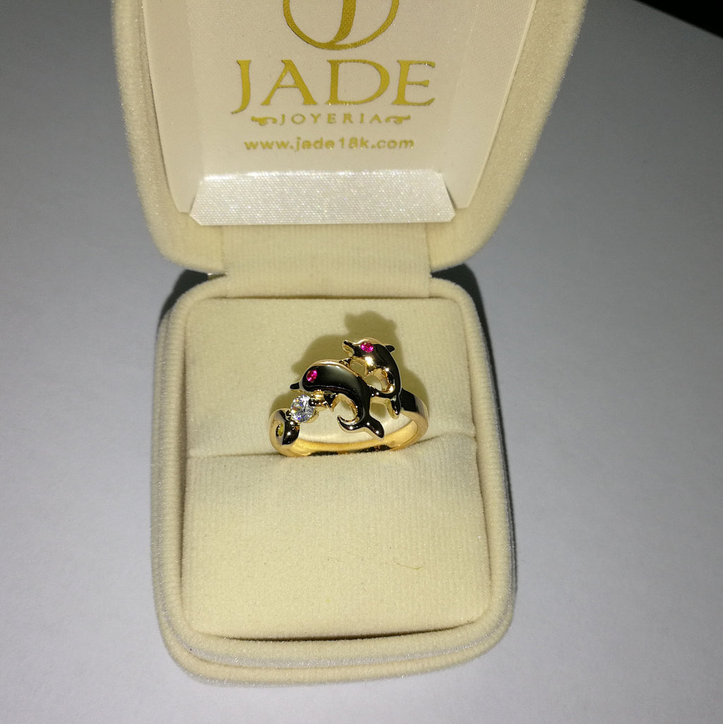 Anillo Delfines Love Oro de 18k