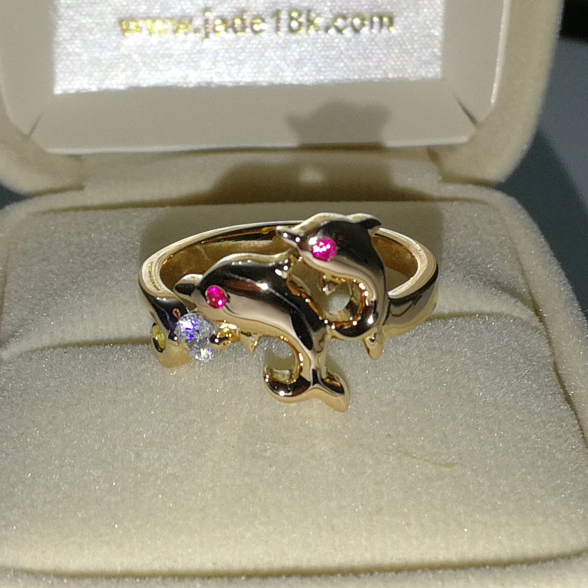 Anillo Delfines Love Oro de 18k