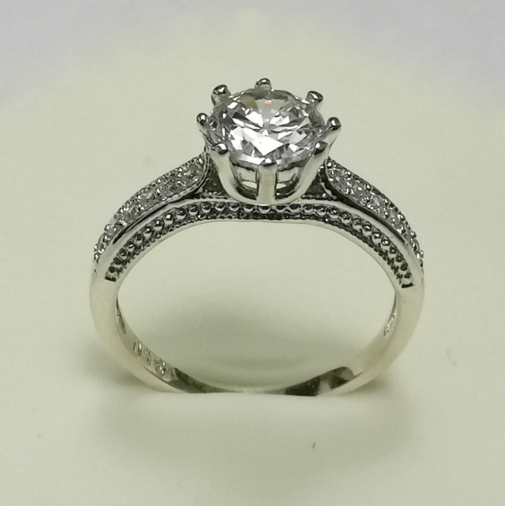 Anillo Gisselle de Compromiso en Plata