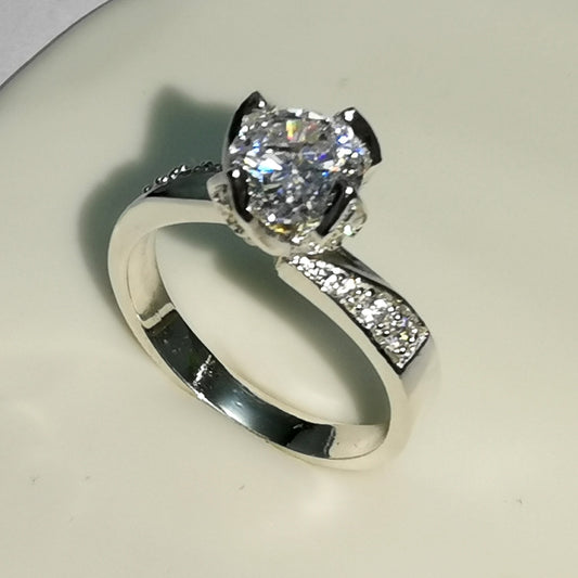 Anillo de Compromiso en Plata "Ursula" – Jade18k (vista 2)