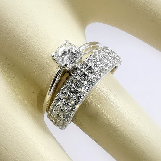 Anillo de Compromiso Plata "Doble" – Jade18k (vista 2)