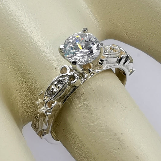 Anillo de Compromiso en Plata "Vintage" – Jade18k (vista 2)
