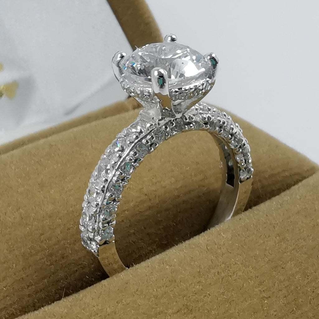 Anillo Monica de Compromiso en Plata