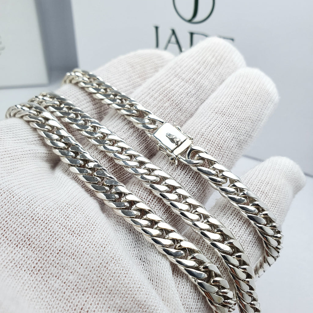 Cadena de varon estilo lomo doble malla en plata