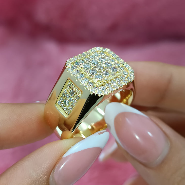 Chevalier con piedras en oro 18k – Jade18k (vista 3)
