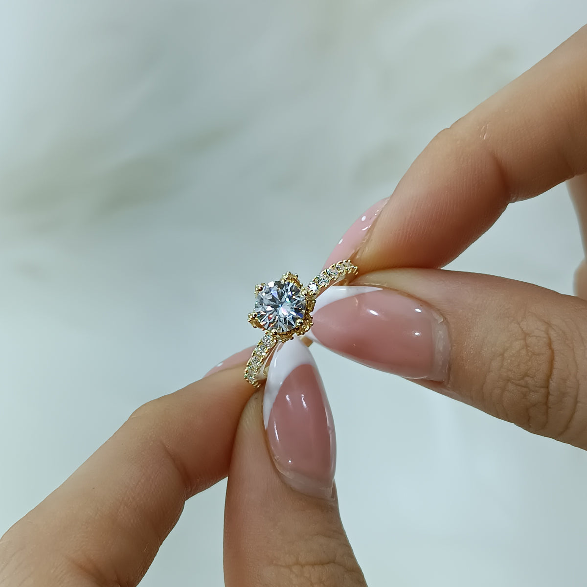 Anillo con corte princesa